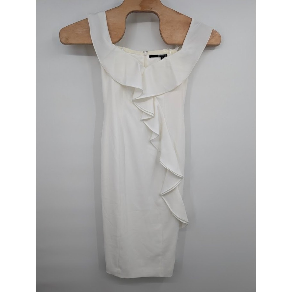 Jay Godfrey Adler Off The Shoulder Cascade Ruffle Sheath Dress White Sz 4